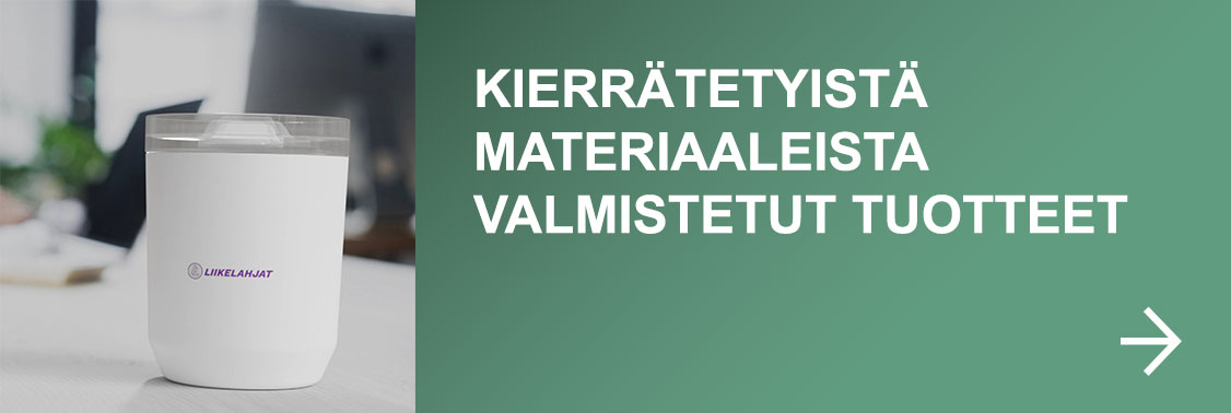 Kierrätetyistä materiaaleista valmistetut tuotteet